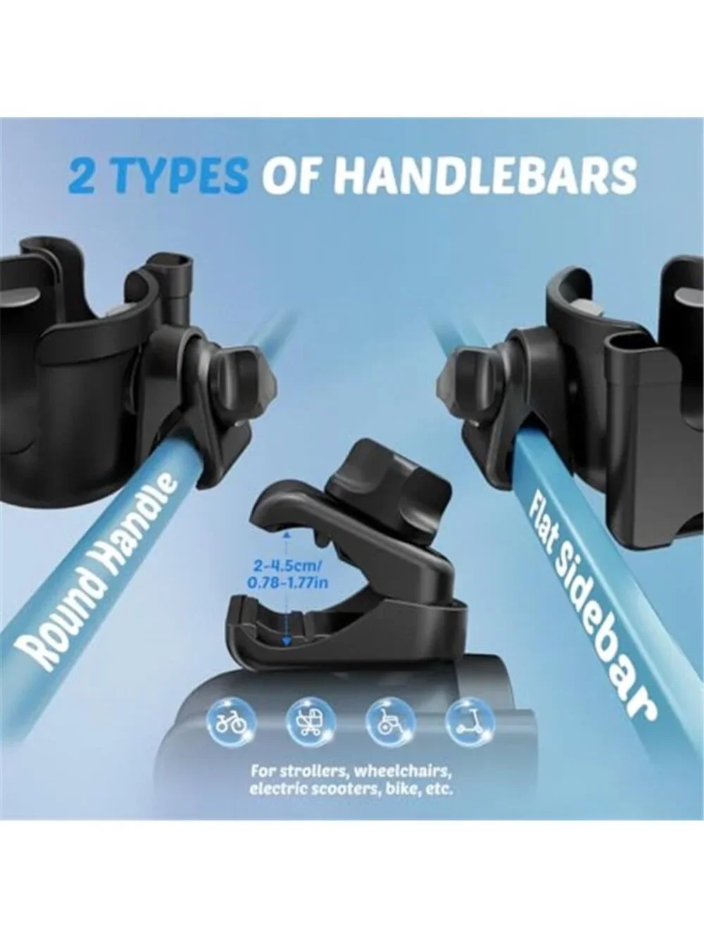 Cup Holder for Walker Stroller Cup Holder Attachment with Phone Holder